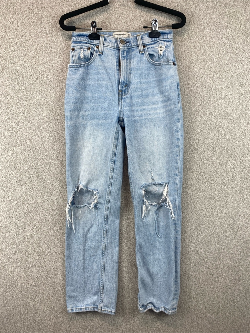 Abercrombie & Fitch Women’s 90s Straight Ultra High Rise Jeans Sz 24 Light Wash
